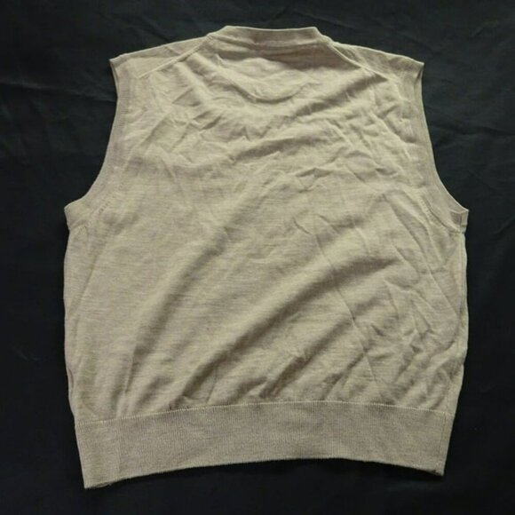 Ben Hogan Italian Merino Wool Large Tan Sweater Vest - Picture 2 of 7